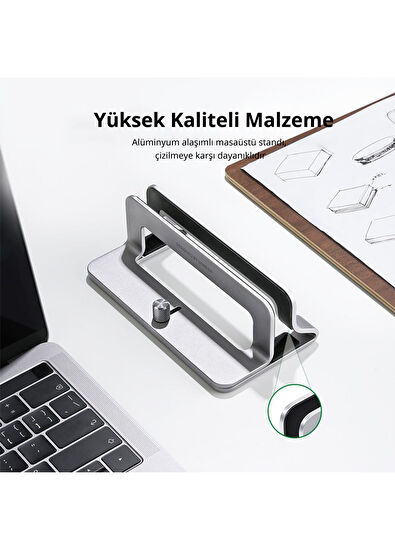 Ugreen Alüminyum Notebook Macbook Dikey Masaüstü Standı - 5