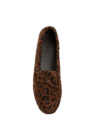Beymen Club Leopar Print Lace-Up Women's Suede Driver - 4