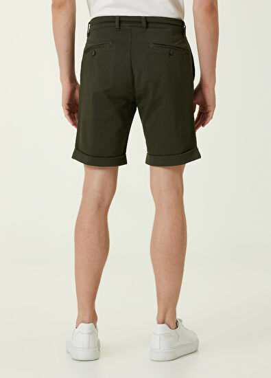 Beymen Club Koyu Haki Beli Bağcıklı Örme Şort - 3