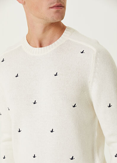 Beymen Club Beyaz Logolu Yün Kazak - 6