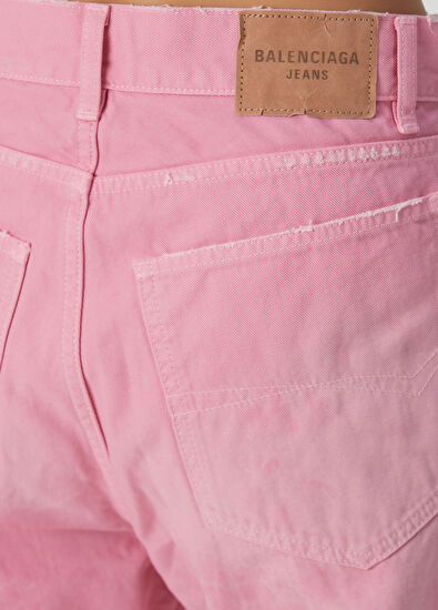 Balenciaga Pembe Wide Leg Jean Pantolon - 5
