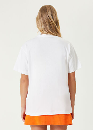 Beymen Club Beyaz Taşlı Logo İşlemeli T-shirt - 6