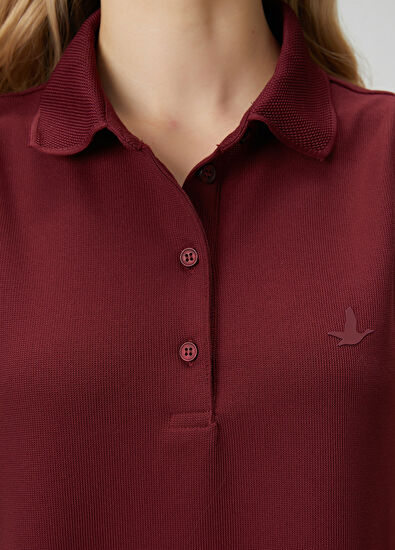 Beymen Club Burgundy Pleated Mini Polo Dress - 6