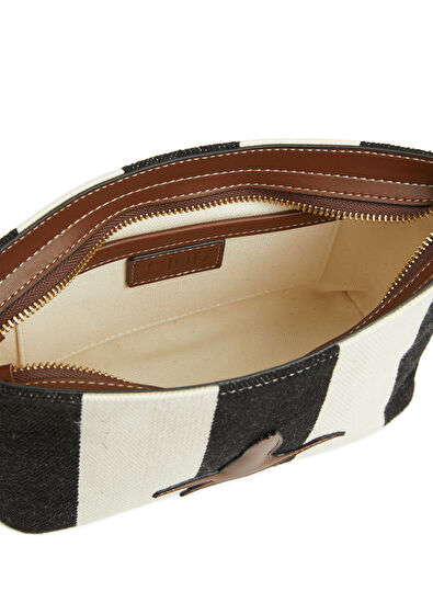 Beymen Club Siyah Çizgili Kadın Canvas El Portföyü - 5