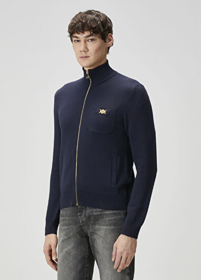 Versace Navy Blue Knit Cardigan - 3