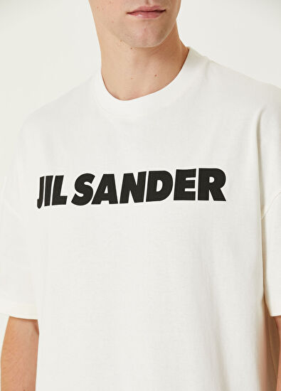 Jil Sander Beyaz Logo Baskılı T-shirt - 5