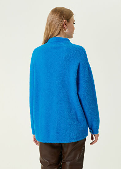 Beymen Club Mavi Gömlek Formlu Tüylü Hırka - 6