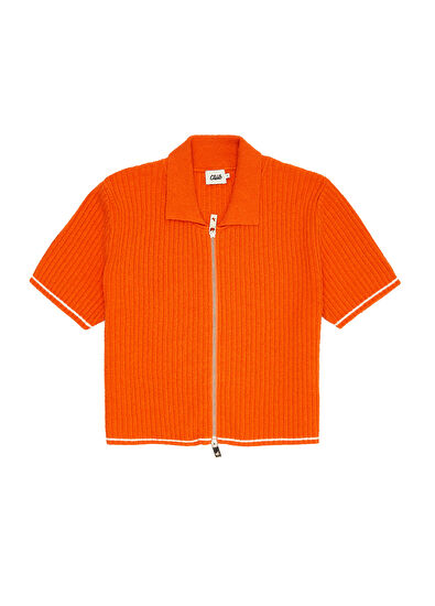 Beymen Club Orange Terry Textured Crop Cardigan - 7