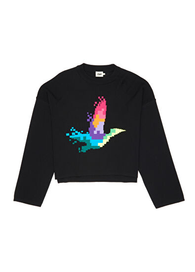 Beymen Club Siyah Piksel Kuş Jakarlı Kazak - 7