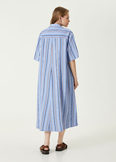 Beymen Club Mavi Midi Elbise - 6