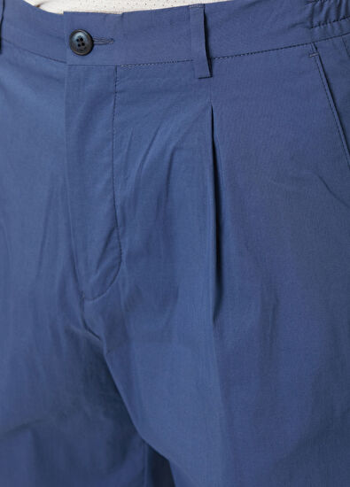 Beymen Club Navy Blue Pleated Technical Fabric Shorts - 4