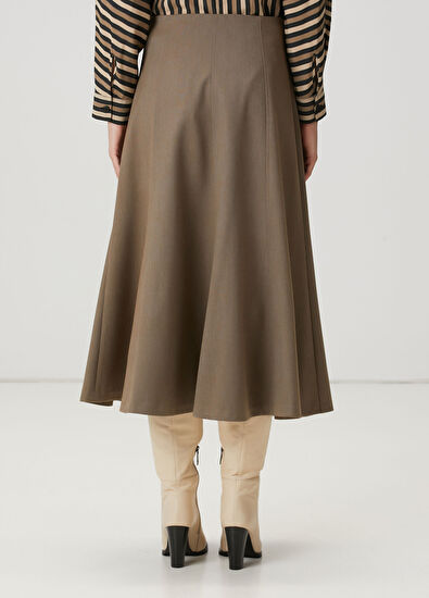 Beymen Club Kahverengi Midi Etek - 5