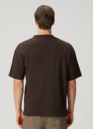 Drôle De Monsieur Koyu Kahverengi Logo Baskılı T-shirt - 4
