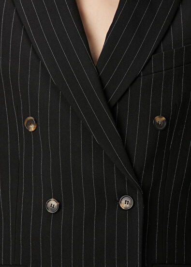 Wardrobe Nyc Black Striped Double-Breasted Wool Jacket - 5