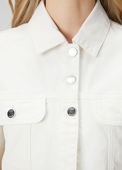 Beymen Club Off-White Bead Embroidered Denim Jacket - 6