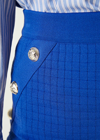 Beymen Club Kobalt Mini Triko Etek - 5