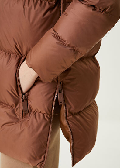 Beymen Club Kahverengi Kapüşonlu Mont - 5