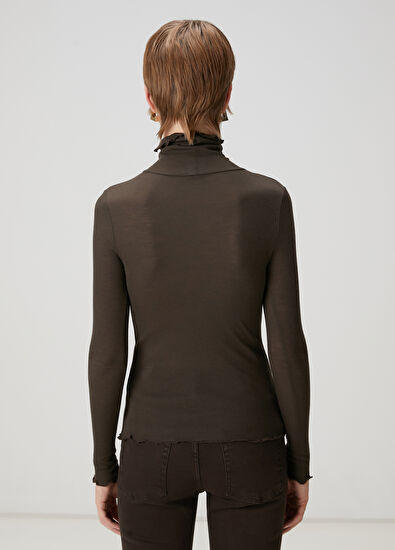 Beymen Club Brown Basic Wool T-Shirt - 4