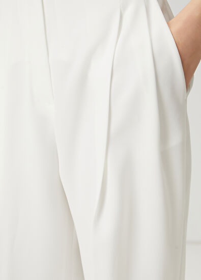 Beymen Club Off White Pleated Palazzo Trousers - 5