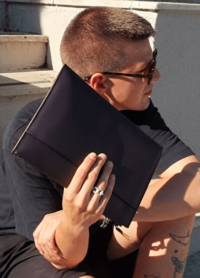 Pack'n Travel Mürdüm Deri Unisex Clutch El Çantası - 6