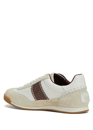 Etro Cream Men's Leather Sneakers - 3