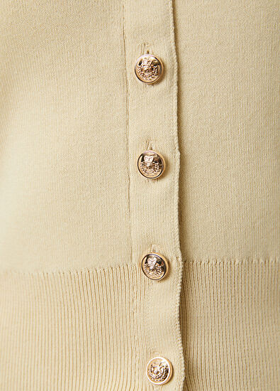 Beymen Club Cream Embossed Logo Knit Cardigan - 7