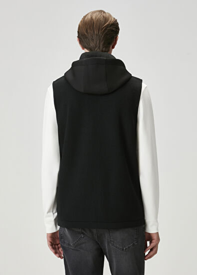 Beymen Club Siyah Kapüşonlu Triko Yelek - 5