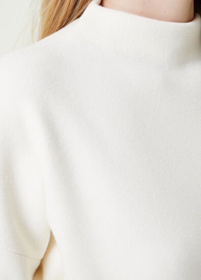 Beymen Club Kırık Beyaz Dik Yaka Kısa Basic Kazak - 5