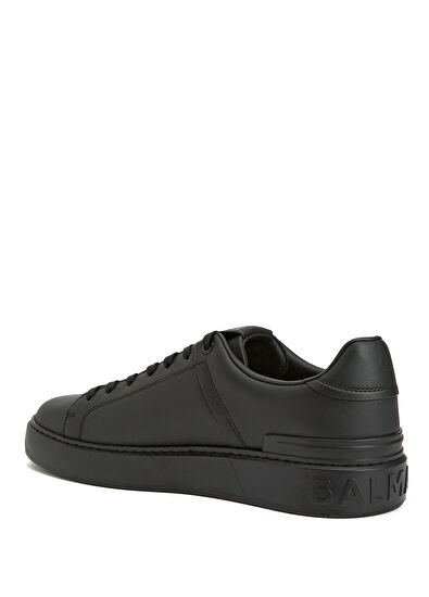Balmain B-Court Siyah Beyaz Erkek Deri Sneaker - 3