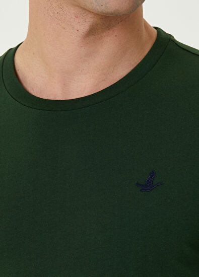 Beymen Club Yeşil Kuş Nakışlı Basic T-shirt - 5