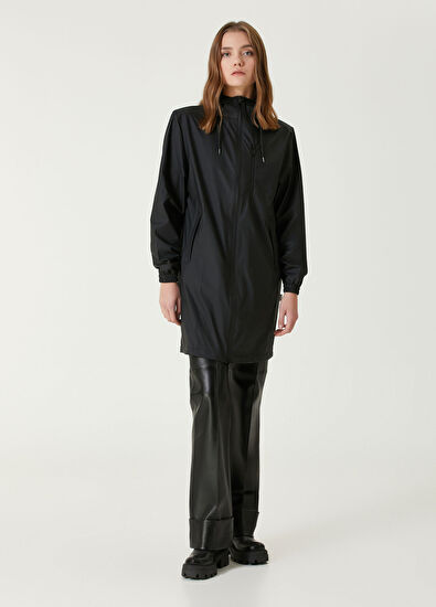 Long Storm Breaker Siyah Yağmurluk - Görsel 4