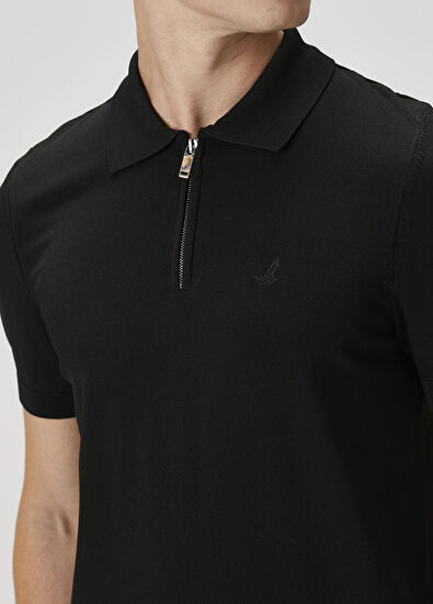 Beymen Club Siyah Polo Yaka Kısa Kollu Triko - 5