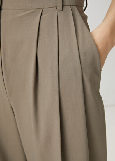 Beymen Club Taupe Pleated Classic Trousers - 5