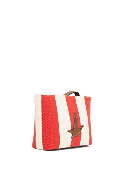 Beymen Club Kırmızı Çizgili Kadın Canvas El Portföyü - 3