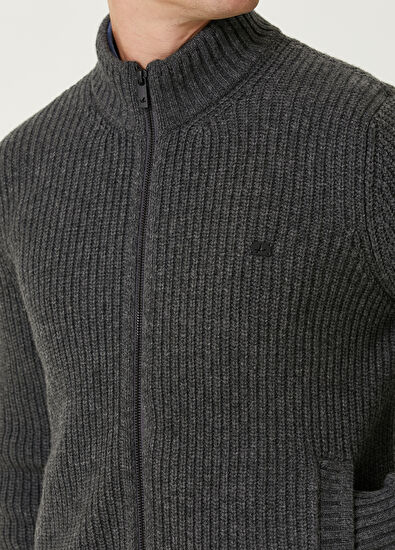 Beymen Club Anthracite Chunky Wool Knit Cardigan - 6