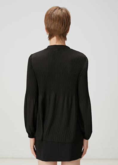 Beymen Club Siyah Pliseli Şifon Bluz - 4