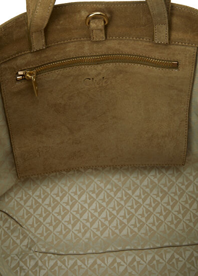 Beymen Club Khaki Double Strap Women's Suede Bag - 5