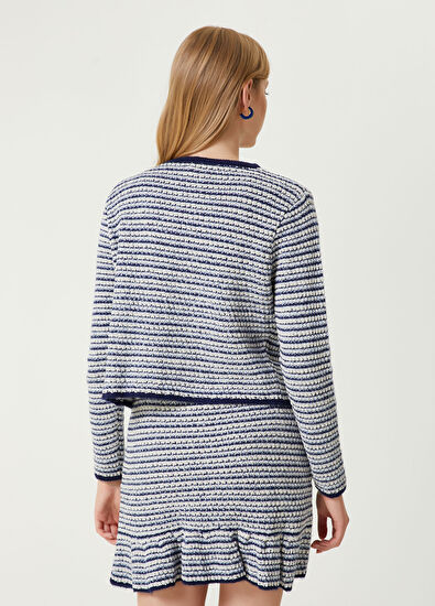 Beymen Club Navy Blue White Striped Jacket - 6