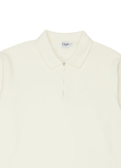 Beymen Club Kırık Beyaz Fermuarlı Polo Sweatshirt - 7