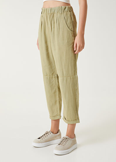 Beymen Club Açık Haki Keten Pantolon - 3