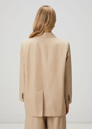 Beymen Club Oversize Bej Kruvaze Blazer - 6