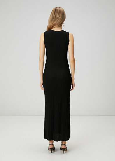 Beymen Club Black Amorphous Button-Down Maxi Knit Dress - 5