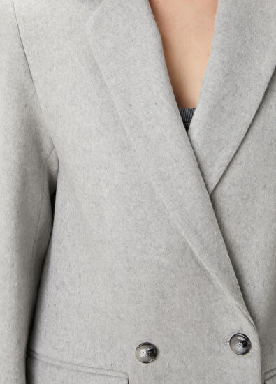 Beymen Club Grey Double-Breasted Coat - 5