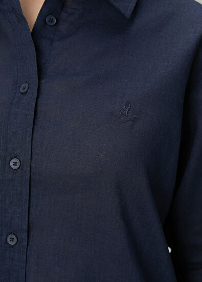 Beymen Club Navy Blue Linen Shirt - 5