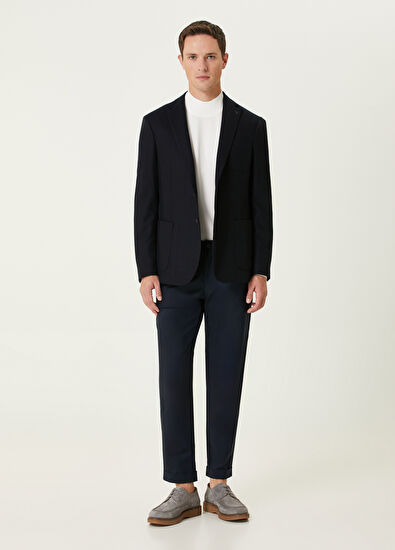 Beymen Club Koyu Lacivert Yün Kaşe Blazer - 3