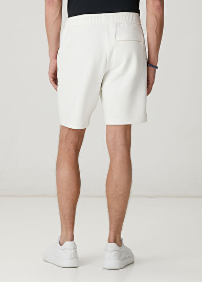 Beymen Club Kırık Beyaz Önü Dikiş Detaylı Scuba Şort Jersey - 3