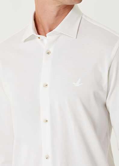 Beymen Club Slim Fit White Stretch Shirt - 6