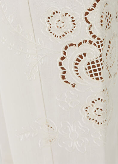 AJE Halo White Embroidered Trousers - 6