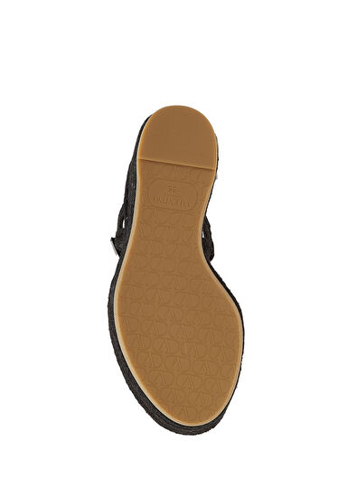 Siyah Kadın Deri Espadril - Görsel 6