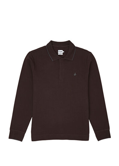 Beymen Club Comfort Fit Brown Ottoman Polo Sweatshirt - 5